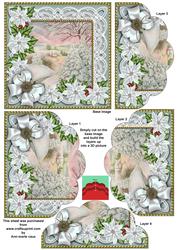 Snow Scene Ice Poinsettia 5in Scallop Bottom Stacker