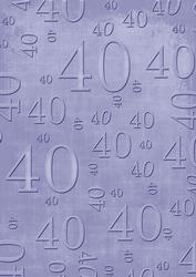 Blue Linen 40 Birthday A4 Backing Paper