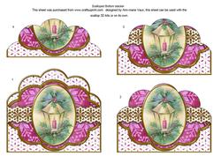Christmas Pink Lantern Anglaise Scallop Bottom Stacker