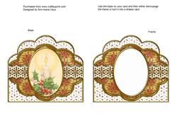 Single Candle Red Anglaise Scallop Card Base Frame