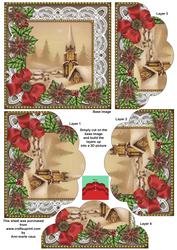Snow Steeple Red Poinsettia 5in Scallop Bottom Stacker
