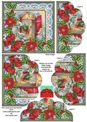 Christmas Door Red Poinsettia 5in Scallop Bottom Stacker