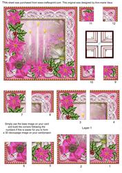 All Pink Poinsettia 5in Quad Corner Stacker
