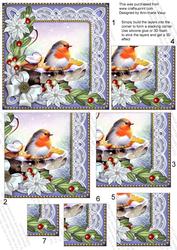 Blue Robin Flake Poinsettia 5in One Corner Stacker