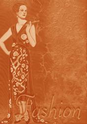 Burnt Orange Fashion Lady A4 Backing Paper