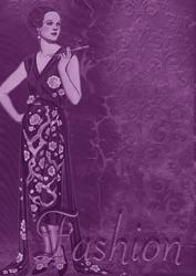 Purple Fashion Lady A4 Backing Paper
