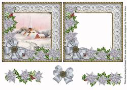 Pink Church Ice Poinsettia Reverse Decoupage Step by Step