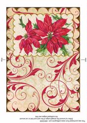 Beautiful Christmas Poinsettia Scallop Edge Card