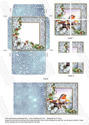 Blue Robin Poinsettia Mini Card Envelope Quad Stacker Aio