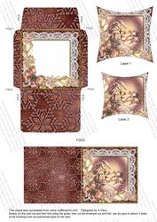 Snowy Village Poinsettia Card Envelope Pointy Stacker Aio
