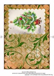 Jewelled Christmas Tree Scallop Edge Card