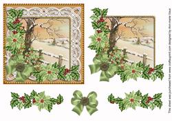 Winter Tale Green Poinsettia 3D Decoupage Step by Step