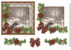 Winter Walk Bronze Poinsettia 3D Decoupage Step by Step