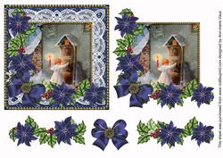 Choirboy Knocking Blue Glitter Poinsettia 3D Step by Step