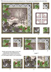 Black Winter Walk Poinsettia All 4 Corner Stacker