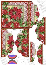 All Red Poinsettia 5in Top and Bottom Scallop Stacker