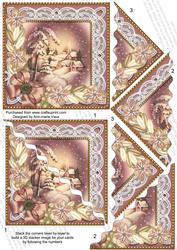 Snowy Village Poinsettia 5in Wavy Triangle Stacker