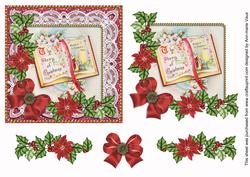 Glory Book Pink Red Poinsettia 3D Decoupage Step by Step