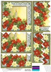 Single Candle Gold Poinsettia 5in Zig Zag Bottom Stacker