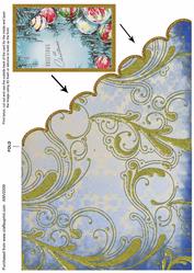 Christmas Blue Bauble Scallop Edge Card