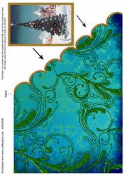 Christmas Tree Scallop Edge Corner Card