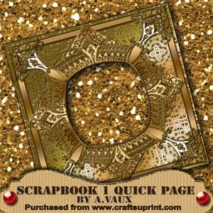 Gold Ornate Lace Frame Scrapbooking Quick Page