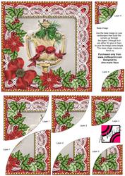 Lovebirds Red Poinsettia 6in Duo Corner Stacker