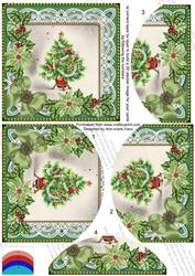 Elegant Tree Green Poinsettia 5in Round Bottom Stacker