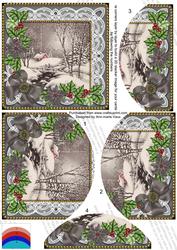 Winter Walk Black Poinsettia 5in Round Bottom Stacker