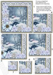 Blue Winter Walk Ice Poinsettia 5in One Corner Stacker