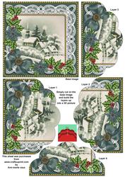 Dream Church Teal Poinsettia 5in Scallop Bottom Stacker