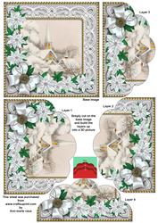 Ice Church Poinsettia 5in Scallop Bottom Stacker