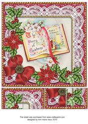 Glory Book Red Poinsettia 8in Picture Topper