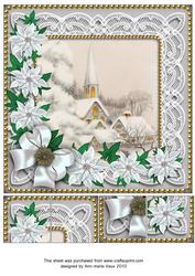 Ice Church Poinsettia 8in Picture Topper