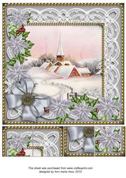 Pink Snow Church Ice Poinsettia 8in Picture Topper