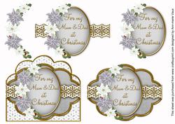 For Mum and Dad at Christmas Grey Scallop 3D Decoupage