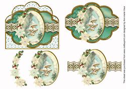 Snowbells Poinsettia Scallop 3D Decoupage Step by Step