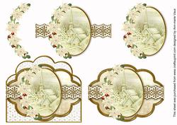 Cream Church Poinsettia Scallop 3D Decoupage Step by Step