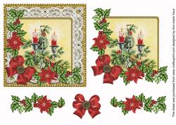 Candlesticks Red Poinsettia 3D Decoupage Step by Step