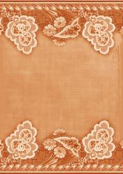 Burnt Ornage Grunge Floral Wallpaper Border A4 Backing Paper
