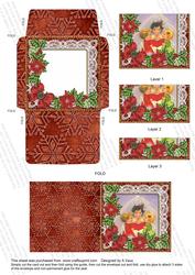 Carol Singers Poinsettia Mini Card Envelope Bottom Stacker