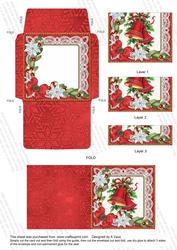 Christmas Bells Poinsettia Mini Card Envelope Bottom Stacker
