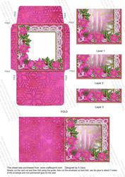 Pink Candle Poinsettia Mini Card Envelope Bottom Stacker