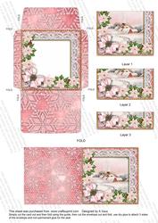 Pink Church Poinsettia Mini Card Envelope Bottom Stacker