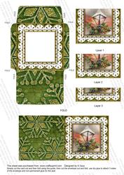 Lantern Green Lace Card Envelope Bottom Stacker