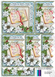 Glory Book Blue Poinsettia 5in Zig Zag One Side Stacker