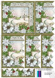 Pretty Snowscene Gre Poinsettia 5in Zig Zag One Side Stacker