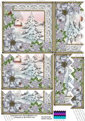 Silver Tree Ice Poinsettia 5in Zig Zag Bottom Stacker