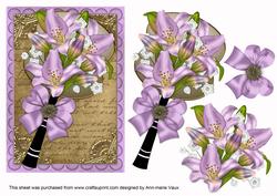 Lilac Lily All Occasion Fan Decoupage Step by Step Sheet
