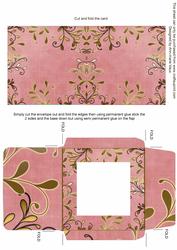 Gold Swirl Pink Linen Midi Card and Envelope Sheet
